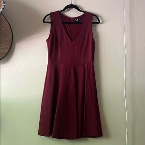Lulu's Red Sleeveless V-Neck A-Line Midi Dress